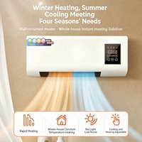 Electric Air Conditioner Fan Wall Mount Easy Temperature Timer Heating and Cooling Fan Space Heater Fan with Remote Control image 4