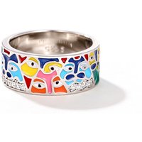 Huitan Neu gestaltete farbige Emaille-Damenringe für Party, ästhetisches Muster, luxuriöse goldfarbene Ringe, ausgefallenes Geschenk, Modeschmuck