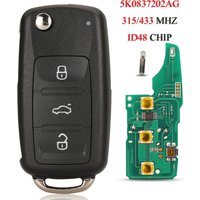 jingyuqin 5K0837202 AG/AF/B/BK/C/DT/S/K Remote Car Key For VW Scirocco Beetle Golf Jetta Polo Tiguan Passat 315/433Mhz ID48 Chip