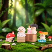 Mushroom Meow Fantasy Little Forest Series Blind Box Resin Material Mini Car Ornament Toys Mystery Box Surprise Collection Gifts