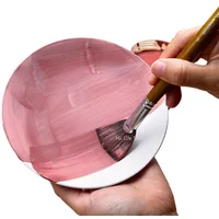 Pottery Fan-shaped Brush Long Wooden Rod with Good Water Absorption DIY Ceramic Large-area Coloring Brush Glaze Hydration Tools