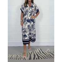 2025 New Fashion Animal Print Casual Dress Women's V-neck Pullover Ankle-length Skirt Loose Elegant Spring Summer One-step Dress