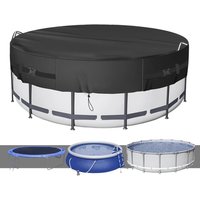 Black 210D Oxford Cloth Round Pool Cover 8 10 12FT Waterproof Insulation Tarp With Ropes For Swimming Pool Jump Bed Garden