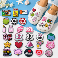 1/25PCS Fashion Casual Shoe Charms Heart Accessories,67 Number Star Cloud Charms for Shoes, Perfume Sandals Clogs Buckles