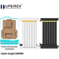 UPSIREN 180° PCI-E 3.0/4.0 X16 GPU Extension Cord Shielded Flexible Mounting Riser Cable Video Card Extension Cable length 185MM