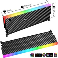 5V 3PIN ARGB DDR Heatsink Aluminum Alloy Memory Heat Sink with Thermal Silicone Pad for DDR2 DDR3 DDR4 DDR5 Desktop Computer