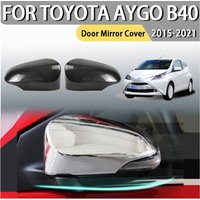 Door Mirror Cover For Toyota Aygo B40 2015 2016 2017 2018 2019 2020 2021 Car Decoration Upgrade Rearview Accessories ABS Plastic