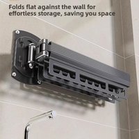 No-drill folding clothes rack for balcony, home use, wall-mounted, invisible retractable clothes rod, telescopic magic drying ro