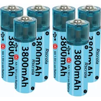 AliExpress Rscrola 2025 New AA Li-ion Battery USB AA Rechargeable Battery Fast Charge Over 1000 Cycle Works for Cameras, Toys, Remote controls,Toys