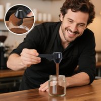 Coffee Scooper Long Handle Measure Cup with Funnel Ground Coffee Scoop for Kitchen Dormitory Apartment Cafe Bar Restaurant Flour
