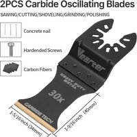 2Pack Heavy Duty Carbide Oscillating Multi Tool Saw Blades Quick Release Shank for Hard Material Nails Bolts Screws Cutting