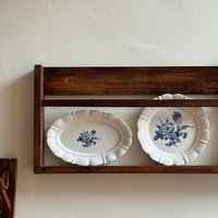 French Vintage Blue Floral Ceramic Plate Oval Dish High Value Dessert Serving Tableware