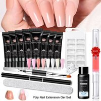 MEET ACROSS 20ml Quick Extension Gel Kit For Nails Gel Nail Extension Set Slip Solution Acrylic Gel Polish Nail Art For Manicure
