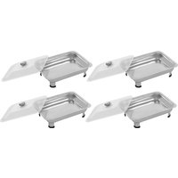 NEW 4PCS,Buffet Dish Trays, Rectangular Chafing Dish Serving Tray,Food Warmer for Parties,Food Buffet Server Caterings Parties