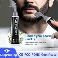 3 Minutes Black Beard Dye Cream With Comb 80ml Rosemary Natural Black Beard Dye Shampoo Pure Plant-Based Instant Hair Dye Cream