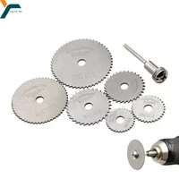 7Pcs Kreissäge Klinge Set Dreh Werkzeug Säge Disc Rad Schneiden Verlängerung Stange Bohrer Werkzeug Ultra-dünne Jade Flasche keramik Klingen