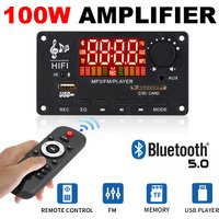 100W Amplifier MP3 Decoder Board Bluetooth5.0 Car MP3 Player USB Recording Module FM AUX Radio For Speaker Handsfree
