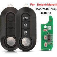 Jingyuqin 3 Tasten 433 MHZ ID46 PCF7946 Chip Fernbedienung Auto Schlüssel Für Lancia Delta Musa Ypsilon Abarth 500 Punto Marelli Delphi System