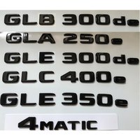 Gloss Black Letters Emblems for Mercedes Benz New Energy GLE300de GLE350de GLE300e GLE350e GLC300e GLC350e GLC300de GLC350de