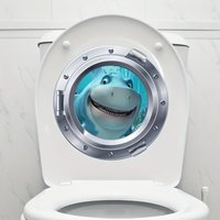 3D Diving Mirror Shark Toilet Stickers Removable Toilet Lid Wc Decoration Self-Adhesive Glass Vinyl Decals Bathroom Accessories