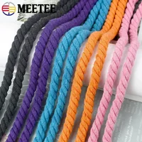 5Meters Colorful Cotton Rope 5/8/10/12/20mm Home Decoration Ropes Three-strand Twisted Macrame Cord DIY Bag Sewing Accessories