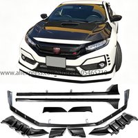 For Honda Civic Type R FK8 2017-2019 ABS M-Style Front Lip Side Garnish Rear Under Spoiler Body Kit