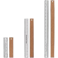 6/12/18 Inch Optional Stainless Steel Metal Ruler with Cork Backing, Inch and Centimeters Non-slip Rulers Measuring Tools