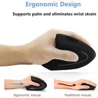 Left Hand Wired Wireless Vertical Mouse Ergonomically Rechargeable 1600DPI Office Mouse With RGB Suitable For Laptop Desktop