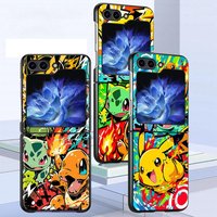 Cartoon Hot Pokemon Back Phone Cover Funda Case for Samsung Galaxy Z Flip 7 6 5 4 3 Flip7 FE Flip3 Flip4 Flip6 Flip5