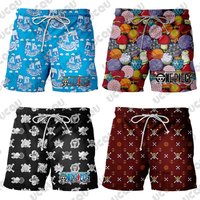 One Piece Devil Fruit Thousand Mile Sunshine Print Men's Cosplay Shorts Summer Quick Dry Beach Casual Kids/Adult Short Pants