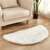 VIKAMA Soft Half Round Bedroom Carpets Long Plush Thicken Door Mats Washable Bedside Rugs Bedroom home decoration