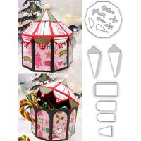 Alinacutle Metal Cutting Dies Cut Circus Tents Treat Box Scrapbooking Paper Craft Album Handmade Card Template Die Cutting