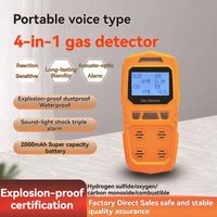 NEW High Precision 4-in-1 Gas Detector-Combustible & Toxic Hazardous Gas Meter O2 CO H2S Analyzer Portable Handheld Rechargeable