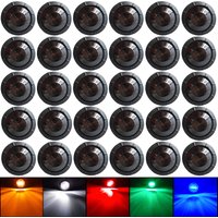 3/4“ DRL Round LED Side Marker Lights Clearance Lights Front Rear Signal Lamp Daytime Running Light for Truck Trailer Boat