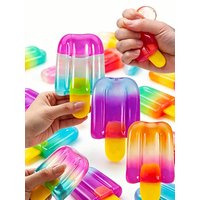 Ice Cream Popsicle Shaped Squishy Stress Relief Product Gradient Color for Anxiety Relief and Mood Calming Portable Size