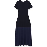 Chic Spring Knit Patchwork Woman Dress Fashion Spring Dress Solid Female Short Sleeve Dress Women