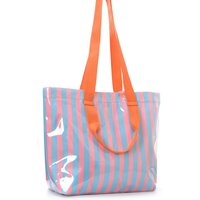 Tote Bag Cross-Border Striped Large Capacity Lightweight Handbag Commuting Portable Travel PVC Shoulder Bag Hand Bag
