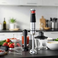 ROUNY 6-in-1 Multi-Purpose Immersion Hand Blender, Max 1500W Stick Blender with Stainless Steel Blades for Home and Kitchen