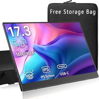 17.3 Inch Portable Monitor 1600*900 HD IPS Screen Ultra Slim Lightweight Type-C HDMI External Secondary Display for Laptop Phone