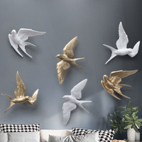 3D Bird Creative Hanging Decoration Living Room Wall Decoration Pendant Entrance Foyer Home Light Luxury Wall Hanging Nordic