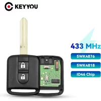KEYYOU 5WK4 876/ 818 433MHz ID46 Chip Remote Key Fob For Nissan Elgrand X-TRAIL Qashqai Navara Micra Note NV200 2 Buttons Key