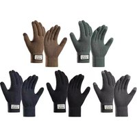 AliExpress NONE Knitted Warm Gloves for Autumn Winter Unisex Thick Wool Lining Touch Screen Snow Resistant Gloves Outdoor Cycling Sports Gloves