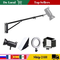 Support de projecteur à bras de flèche mural lourd, 170cm 135cm, pour Studio de photographie, boîte à lumière, anneau lumineux vidéo stroboscopique