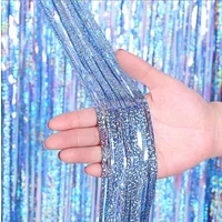 2Pack 2X1M Glitter Party Backdrop Metallic Foil Tinsel Fringe Curtain Birthday Wedding Bachelorette Decoration Adult Anniversary