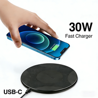 30W Wireless Charger Pad Fast Wireless Charging Station For Samsung Galaxy S25 S24 S23 S22 Xiaomi iPhone17 16 15 14 13 Pro Max