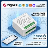 16A Tuya Zigbee 3.0 Mini Smart DIY Switch 2 Way Control Smart Home Relay Automation Breaker Works With Smart Life App Z2M Yandex