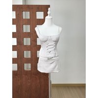 Sexy Lace Patchwork Strap Halter Top And Skirt Two-Piece Set Low Waist Short Style for Date Night Outfits Summer 2026