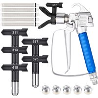 12-Piece Airless Spray Gun Set with Nozzle Guards, Tips & Filters, Ideal for Airless Paint Sprayers, Painting Accessories (211-6