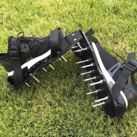 GF Lawn Aerator Shoes Aerator Spiked Sandals with Adjustable Strap Grass Spiked Shoes Anti-Slip for Aerating Lawn Soil