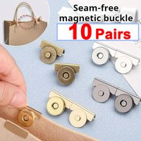 10Pairs DIY Bag Magnetic Buckle Handbag Seam Free Smooth Clasp Clothing Metal Button Strong Magnet Buckles Bag Accessories